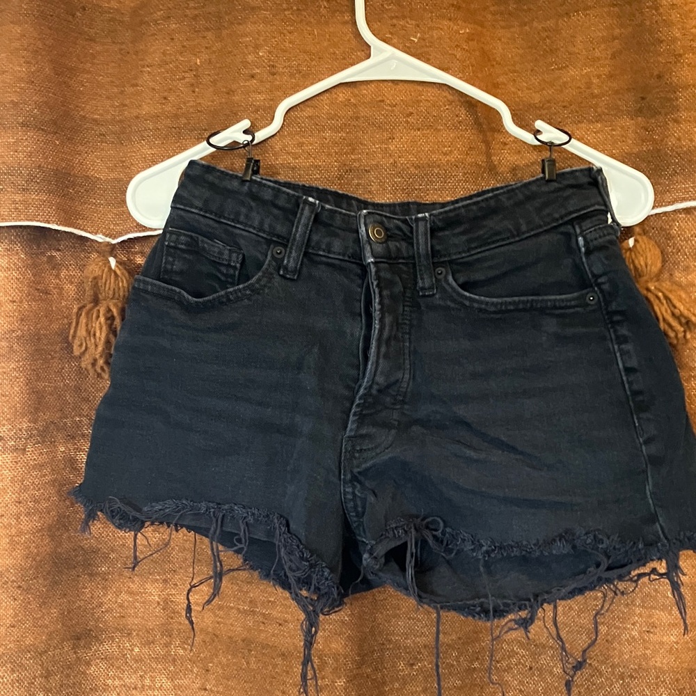 Old Navy High-Rise Black Denim Cutoff Shorts